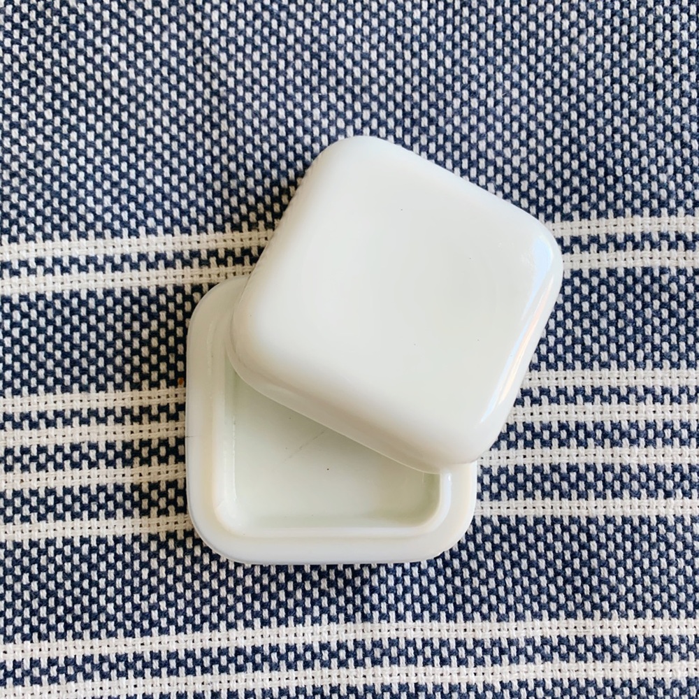 W. T. & Co. Milk Glass Container